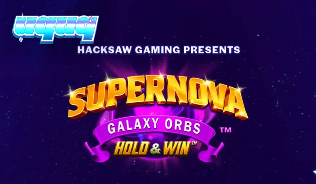 Interface visual do slot Supernova Galaxy Orbs com símbolos retrô e fundo espacial
